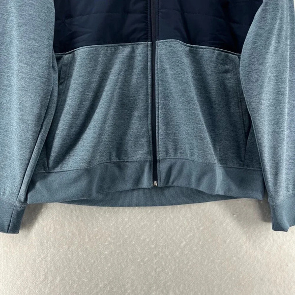 Lands' End Jacket Mens Size L 42-44 Puffer Fleece Lined Hoodie Full Zip Blue - Picture 4 of 11